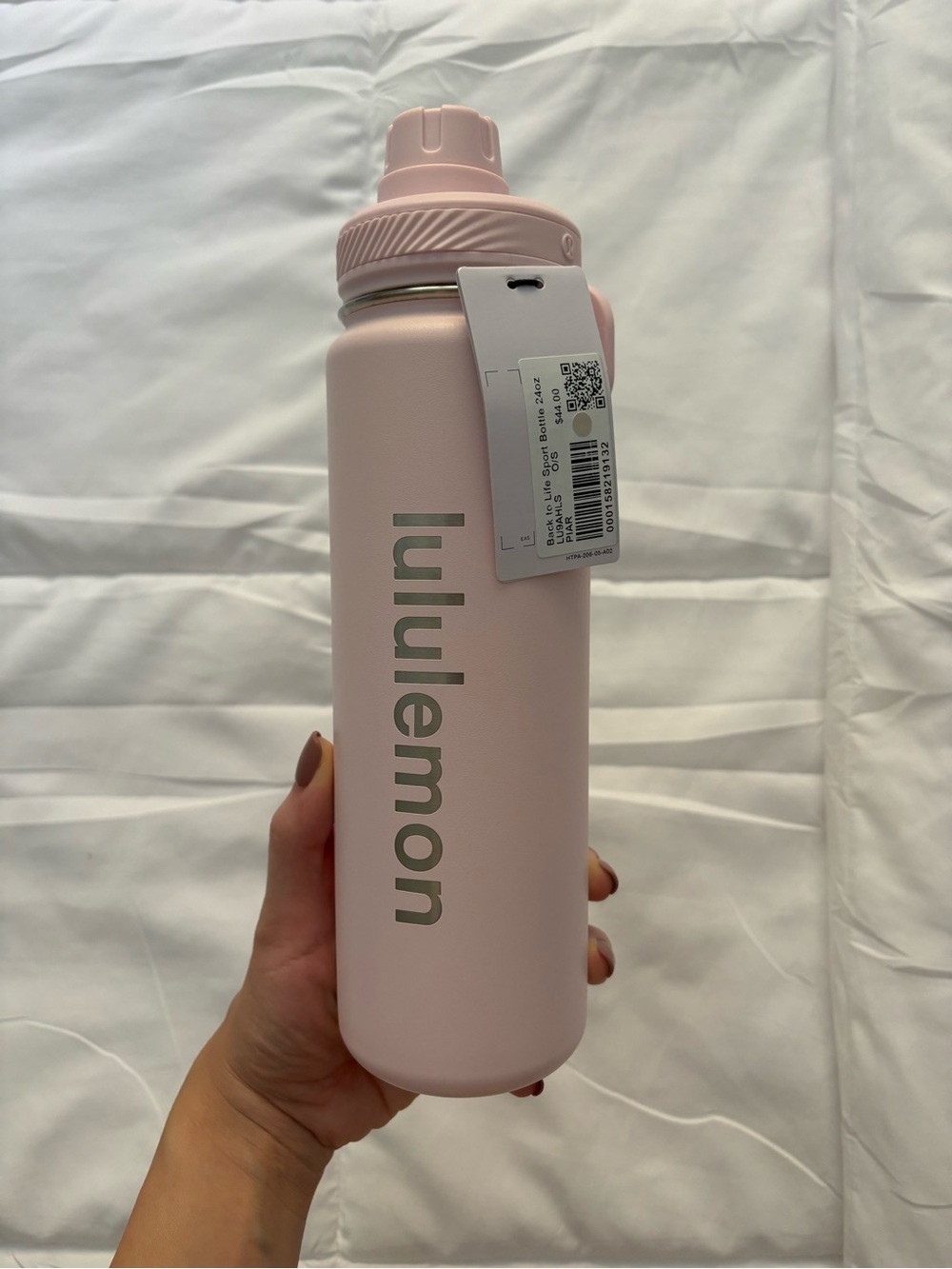 lululemon athletica Pale Pink Insulated Water Bottle with Carry Cap